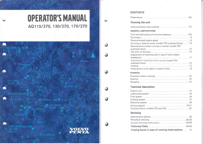 Volvo Penta AQ 115/270,130,170 Manuals and Handbooks