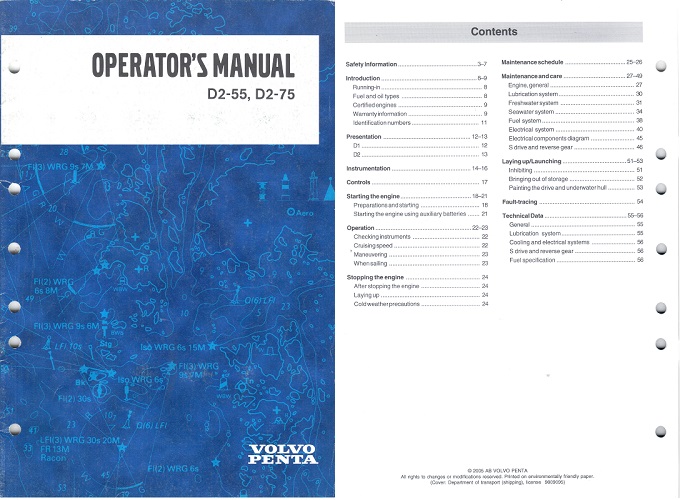 Operator's/Instruction Manual for D255 and D275, Series Engines