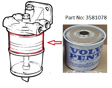 FUEL PRE FILTER INSERT (3581078) 10 MICRON FOR FUEL PRE FILTER 877767